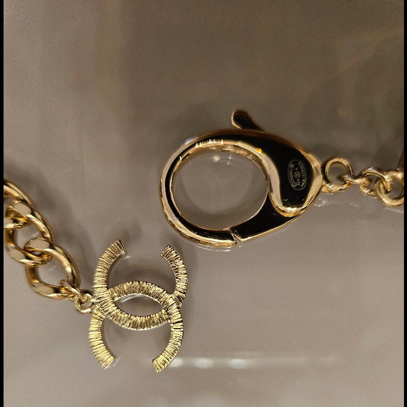 Chanel 皮穿鏈腰鏈手環兩用-3