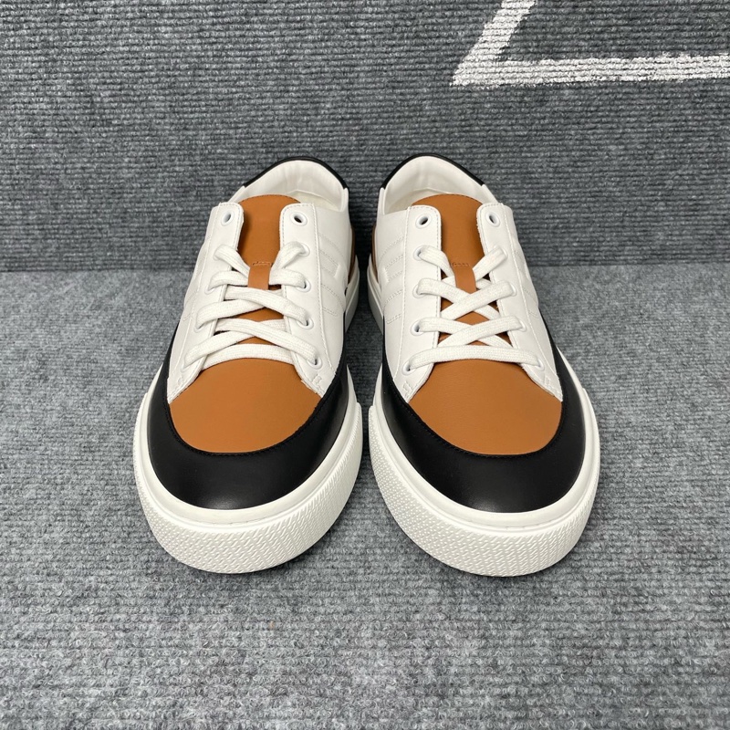 HERMES愛馬仕 白棕黑色皮面板鞋43碼。 99 新閒置未使用-1