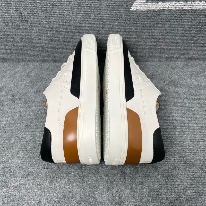 HERMES愛馬仕 白棕黑色皮面板鞋43碼。 99 新閒置未使用-5