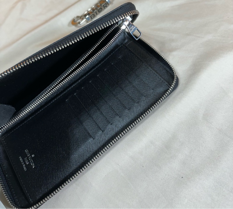 🔥近新美品 LV 路易威登 Louis Vuitton 黑棋盤格拉鏈14卡長夾-3