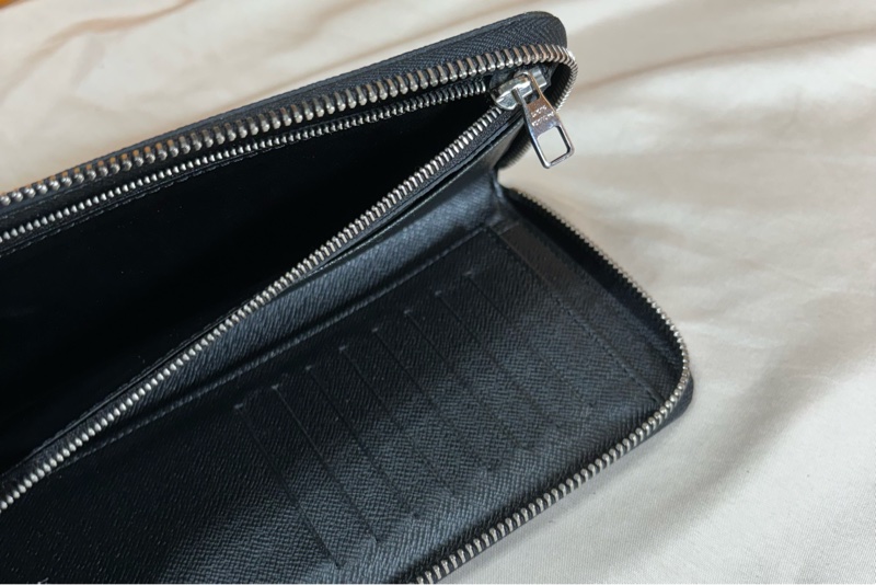 🔥近新美品 LV 路易威登 Louis Vuitton 黑棋盤格拉鏈10卡長夾-4