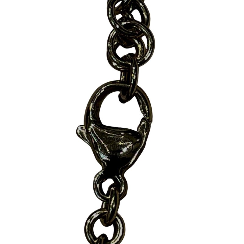 CHANEL 心型水鑽琺瑯異材質項鍊 合金 金色-4