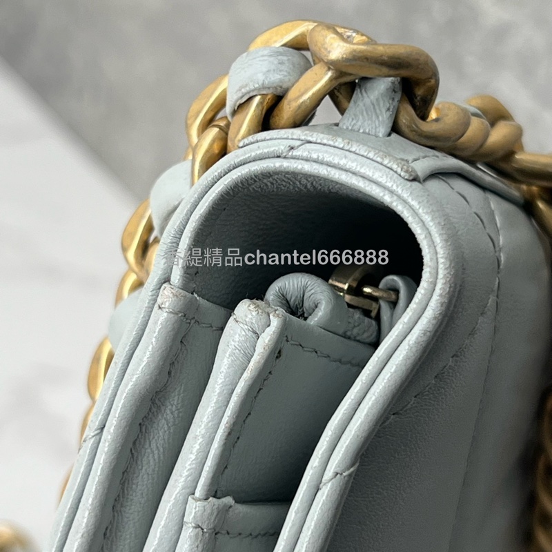 💗香緹國際精品💗 725 Chanel 19 woc 水藍色 晶片款-5