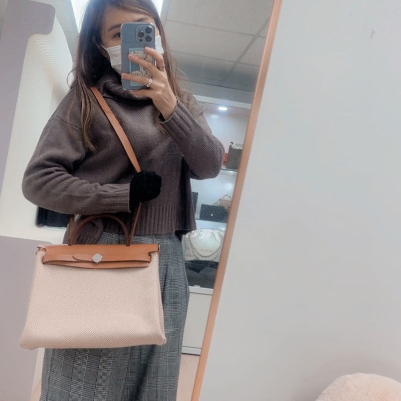 Hermes herbag 31 金棕銀扣 Y-16