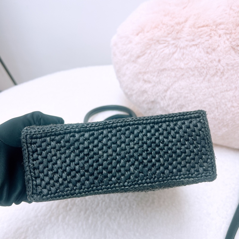 Loewe logo 黑色編織托特包/風琴包-2