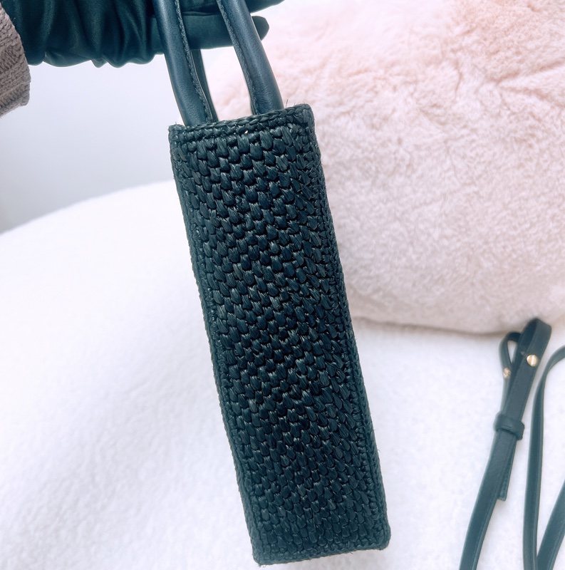 Loewe logo 黑色編織托特包/風琴包-4