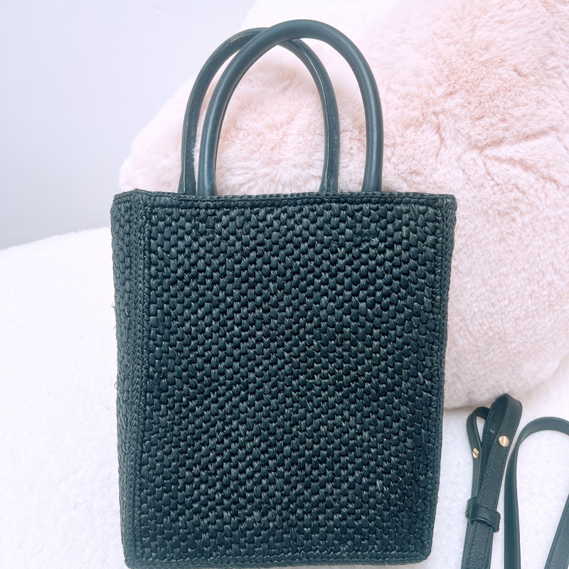 Loewe logo 黑色編織托特包/風琴包-5