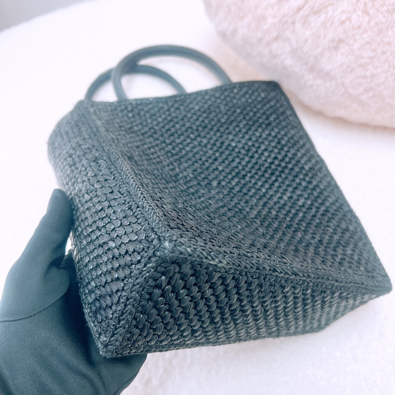 Loewe logo 黑色編織托特包/風琴包-7