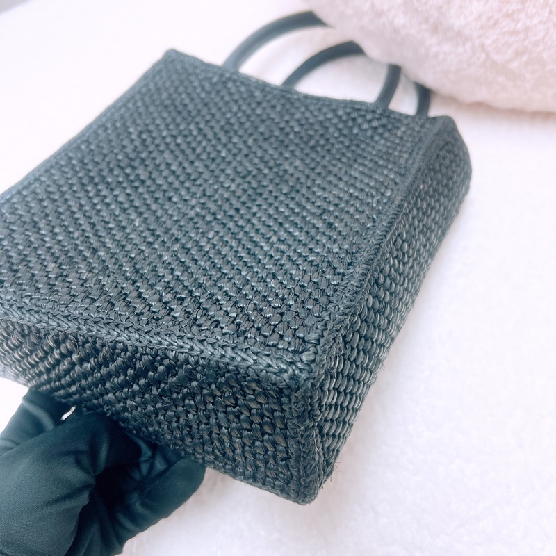 Loewe logo 黑色編織托特包/風琴包-8