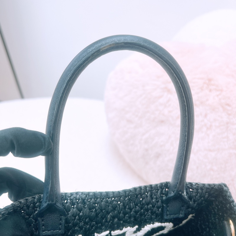 Loewe logo 黑色編織托特包/風琴包-10