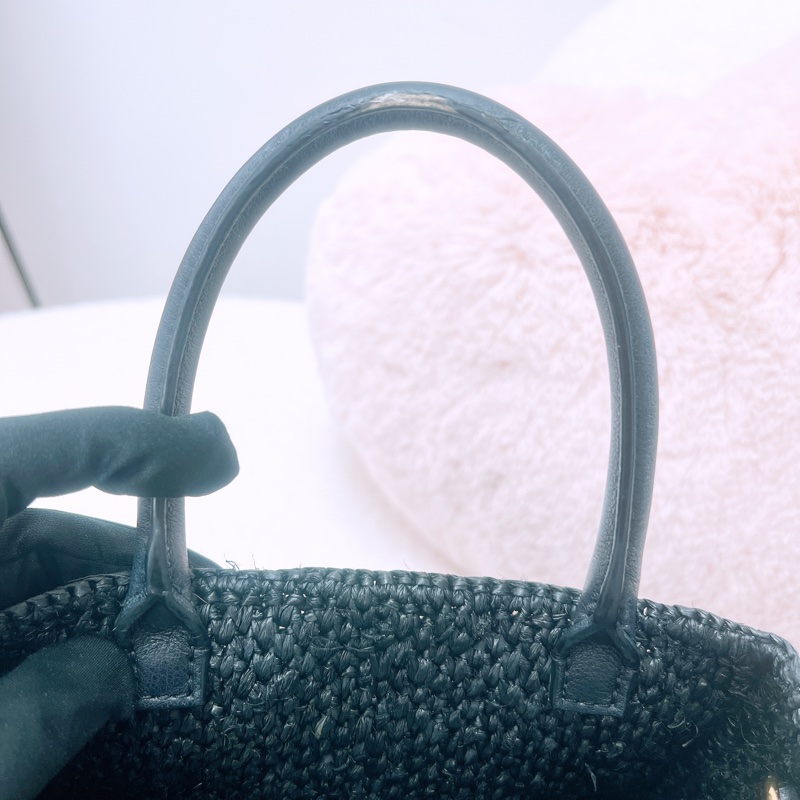 Loewe logo 黑色編織托特包/風琴包-11