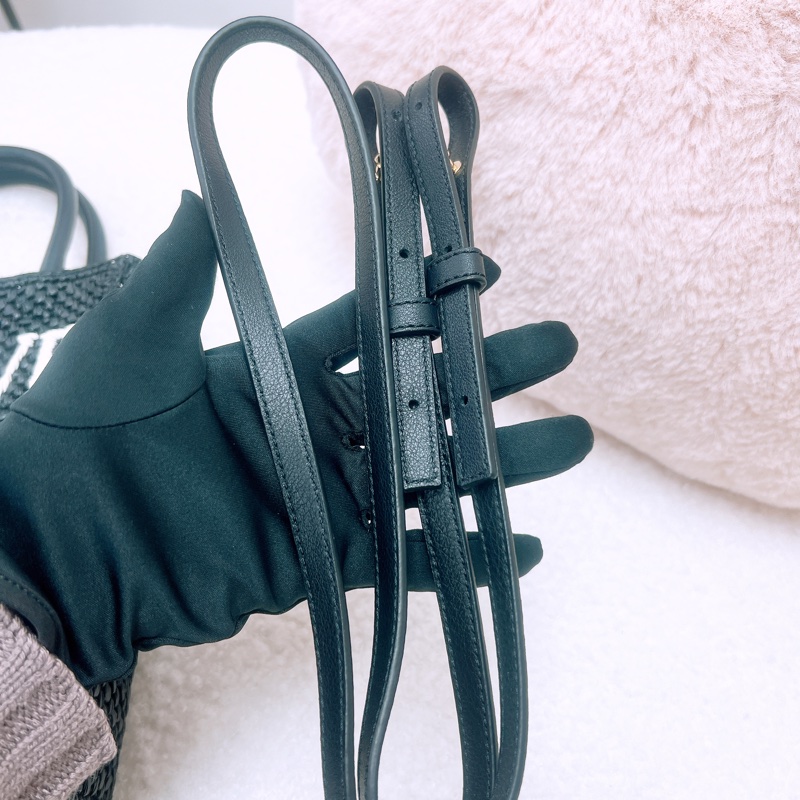 Loewe logo 黑色編織托特包/風琴包-13