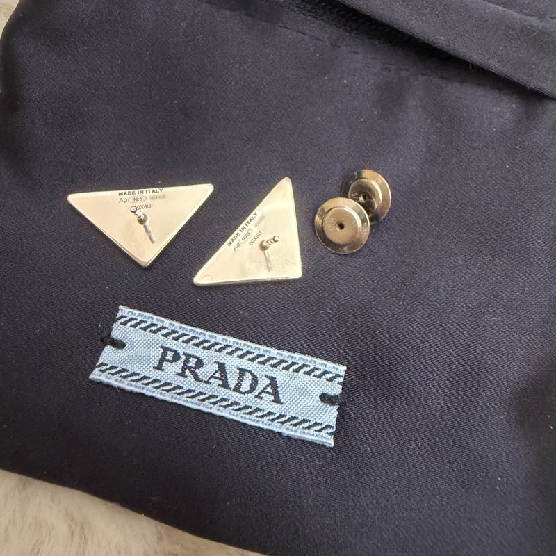 PRADA 三角牌耳環-6