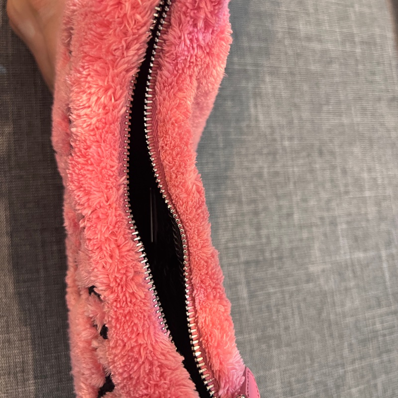 宋智雅同款Prada Re-Edition 2000 桃粉色毛巾布手提包 (附保卡)-11