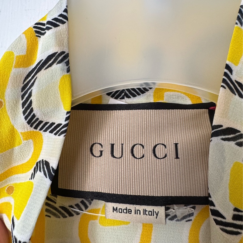 Guuci黃/黑馬銜釦無袖上衣-1