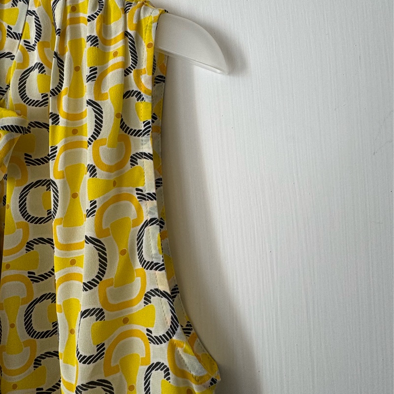 Guuci黃/黑馬銜釦無袖上衣-3