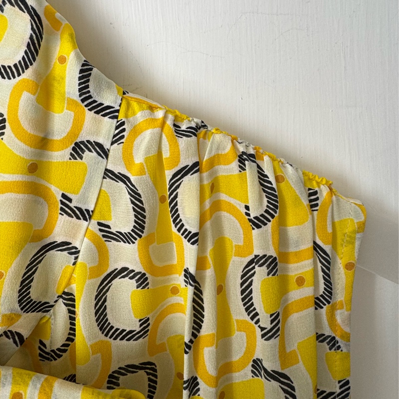 Guuci黃/黑馬銜釦無袖上衣-4