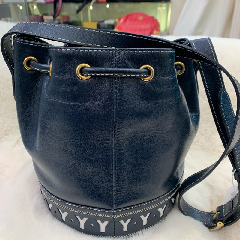 YSL 藍色水桶金扣 XB922-1