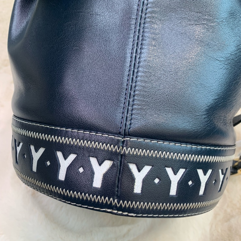 YSL 藍色水桶金扣 XB922-2