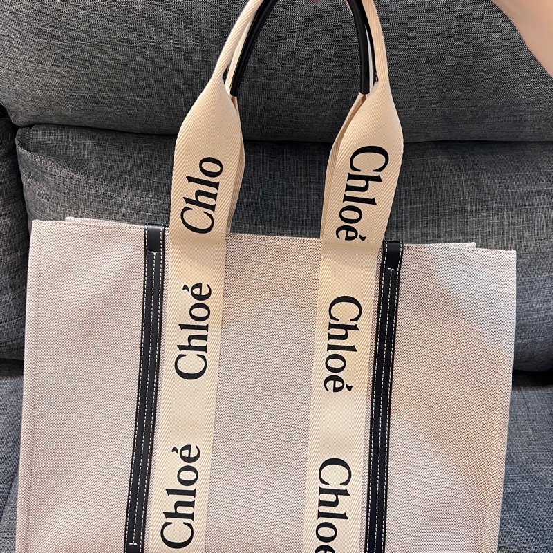 CHLOE 蔻依 Chlo Woody tote bag 帆布托特包 (大號）-6