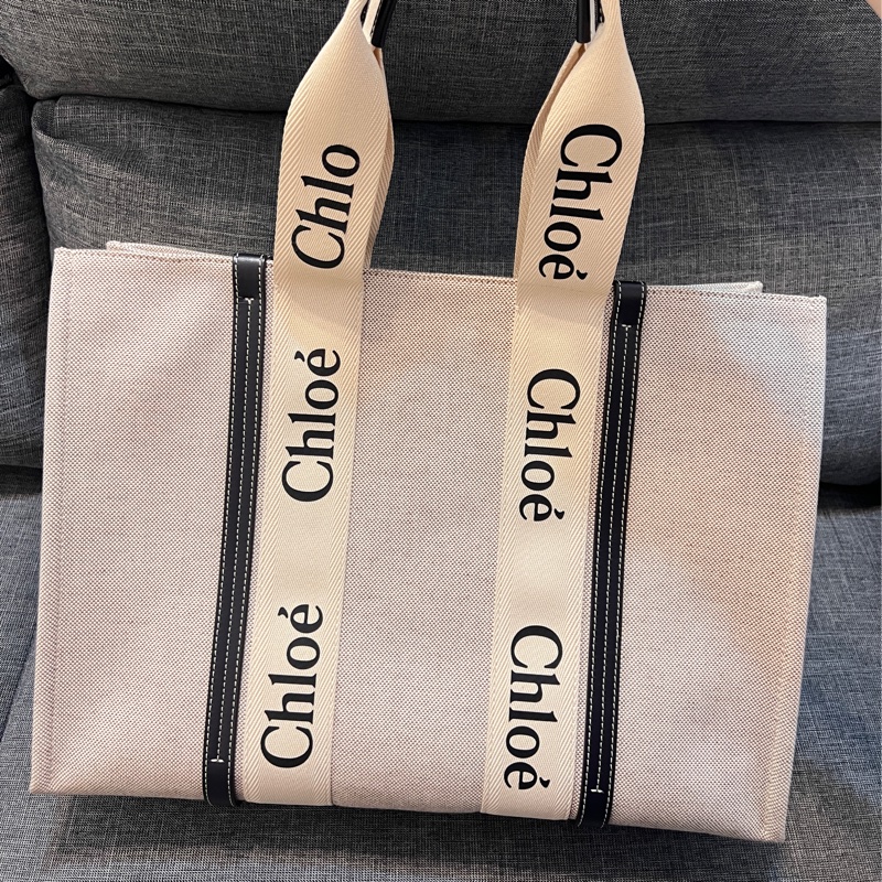 CHLOE 蔻依 Chlo Woody tote bag 帆布托特包 (大號）-8