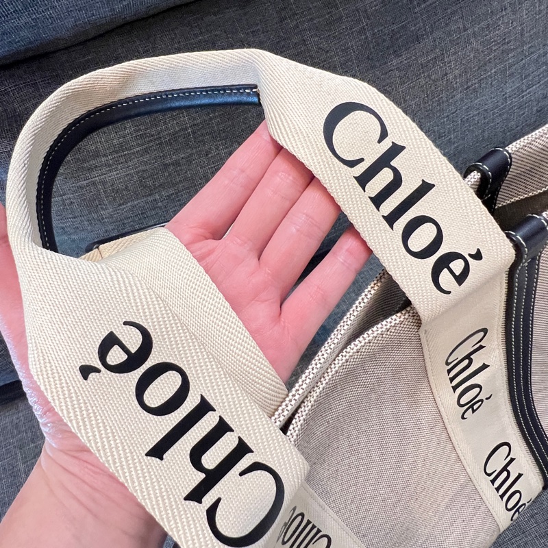 CHLOE 蔻依 Chlo Woody tote bag 帆布托特包 (大號）-9
