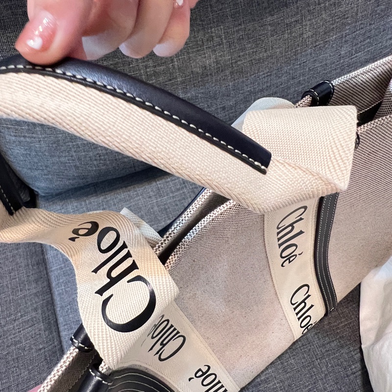 CHLOE 蔻依 Chlo Woody tote bag 帆布托特包 (大號）-16
