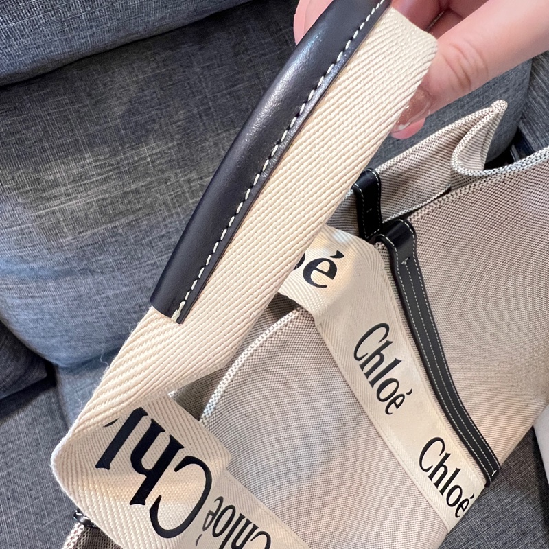 CHLOE 蔻依 Chlo Woody tote bag 帆布托特包 (大號）-17