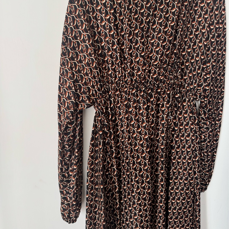 Gucci黑咖馬銜釦連身洋裝-2