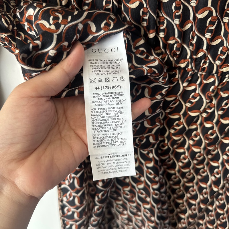 Gucci黑咖馬銜釦連身洋裝-17