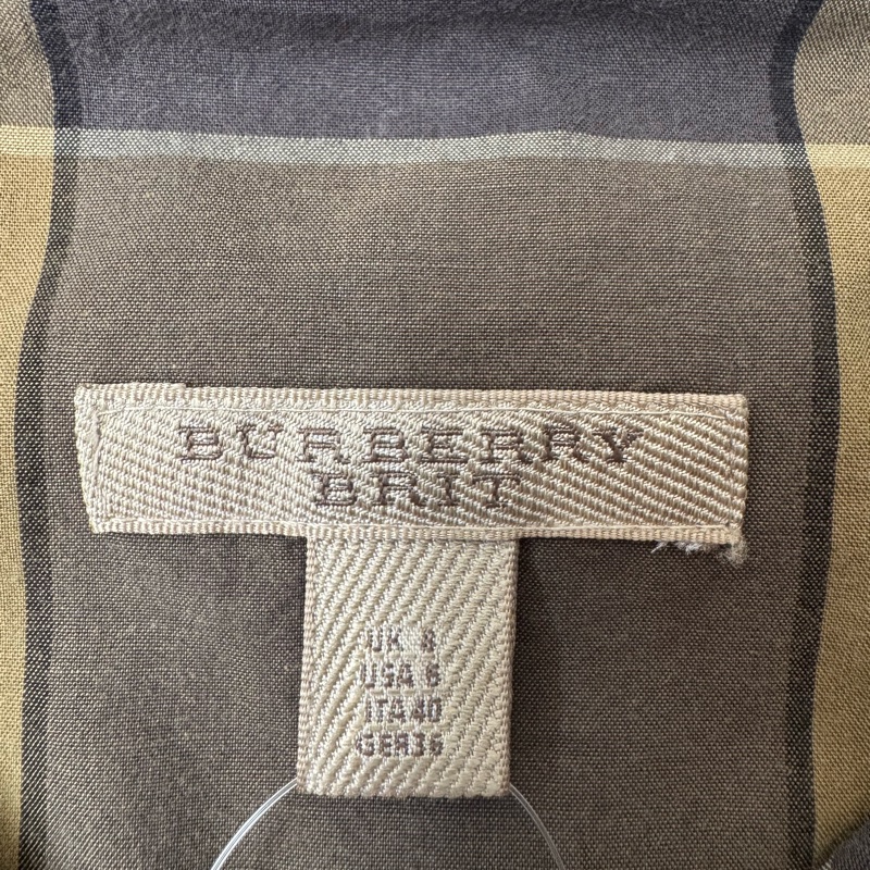 Burberry 綠灰格紋綁帶洋裝👗-1
