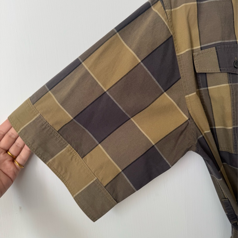 Burberry 綠灰格紋綁帶洋裝👗-2