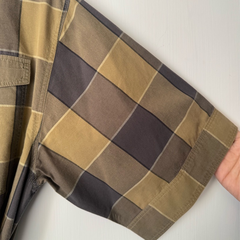 Burberry 綠灰格紋綁帶洋裝👗-3