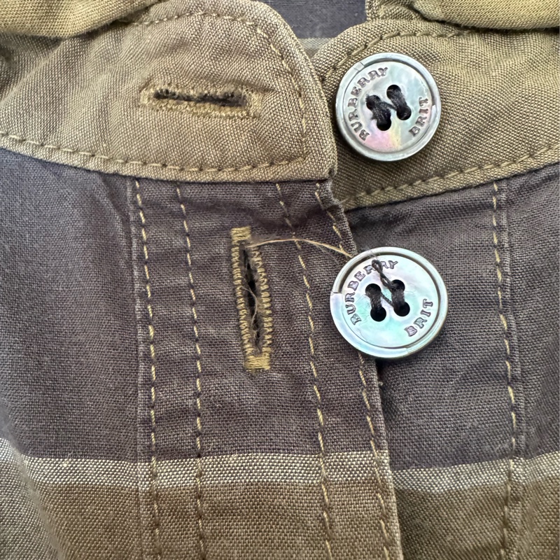 Burberry 綠灰格紋綁帶洋裝👗-5