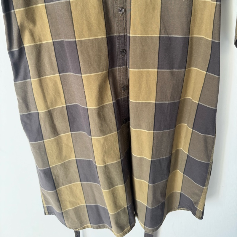 Burberry 綠灰格紋綁帶洋裝👗-7