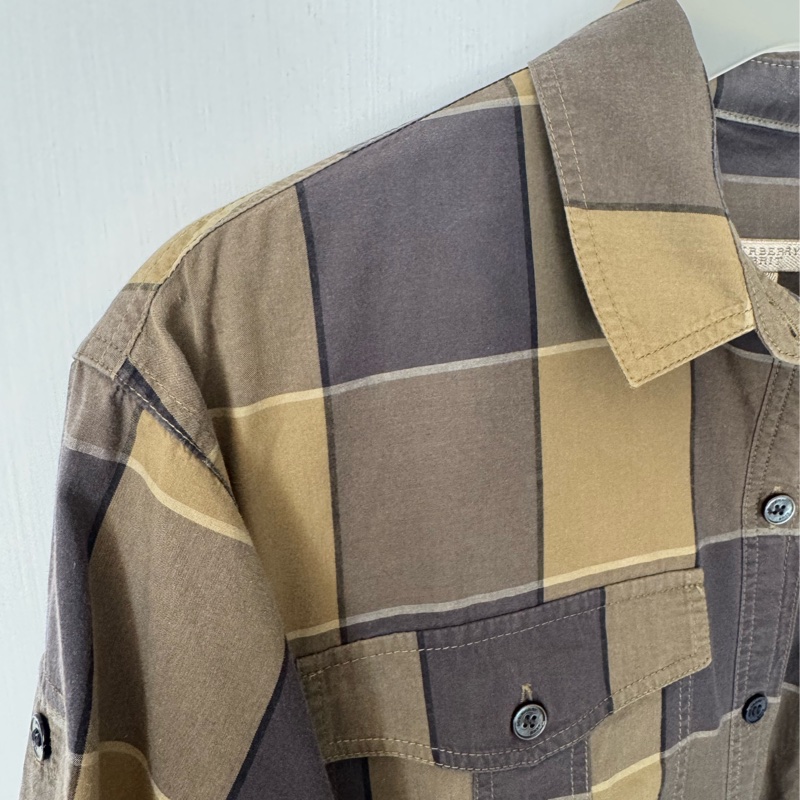 Burberry 綠灰格紋綁帶洋裝👗-9