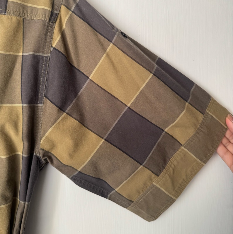 Burberry 綠灰格紋綁帶洋裝👗-13