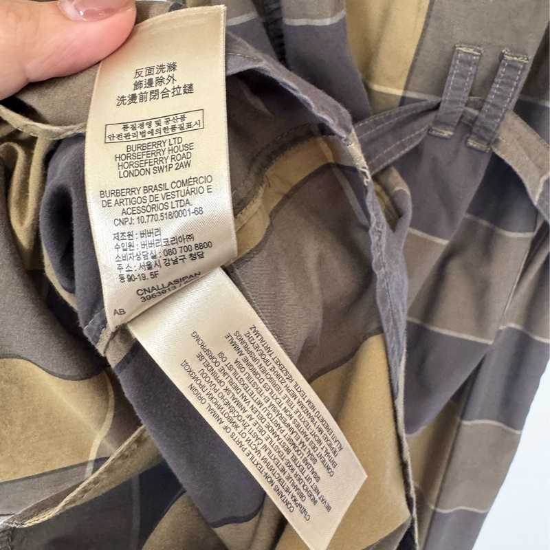 Burberry 綠灰格紋綁帶洋裝👗-18
