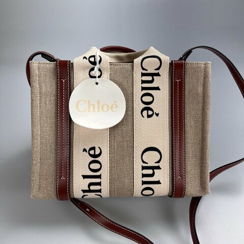 全新品 CHLOE 帆布WOODY 小號