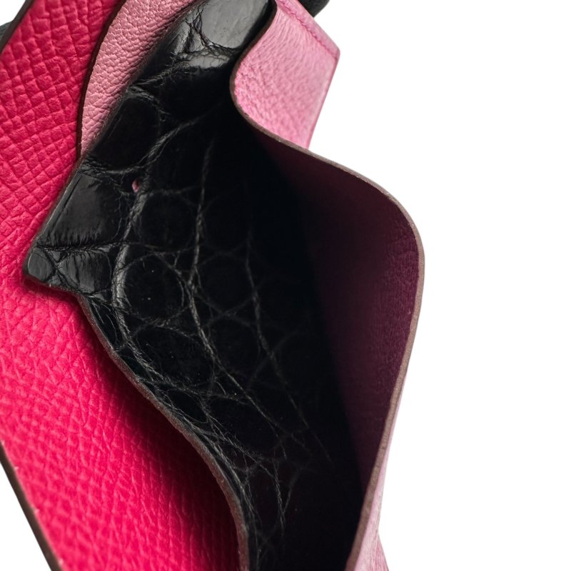 【美收精品】HERMES 粉色卡夾 C-84-2