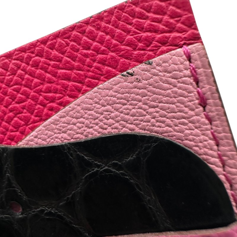 【美收精品】HERMES 粉色卡夾 C-84-6