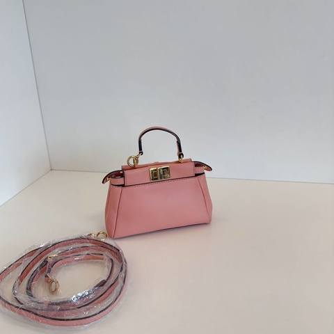 Fendi Peekaboo mini迷你粉色金扣