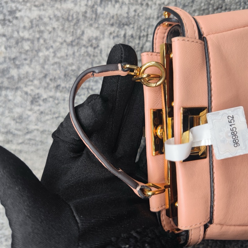 Fendi Peekaboo mini迷你粉色金扣-2