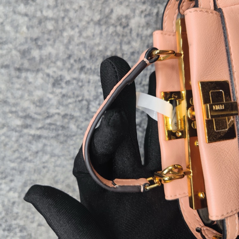 Fendi Peekaboo mini迷你粉色金扣-3