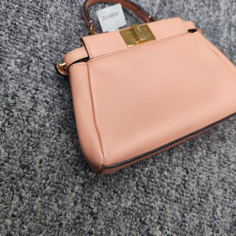 Fendi Peekaboo mini迷你粉色金扣-9