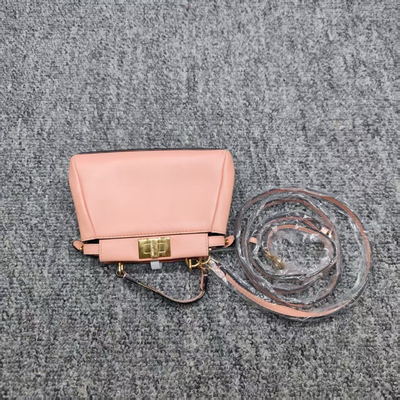 Fendi Peekaboo mini迷你粉色金扣-15