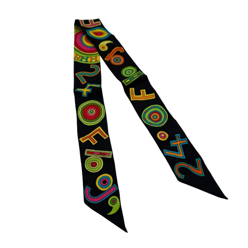 【美收精品】HERMES 彩色LOGO絲巾 C-85-2