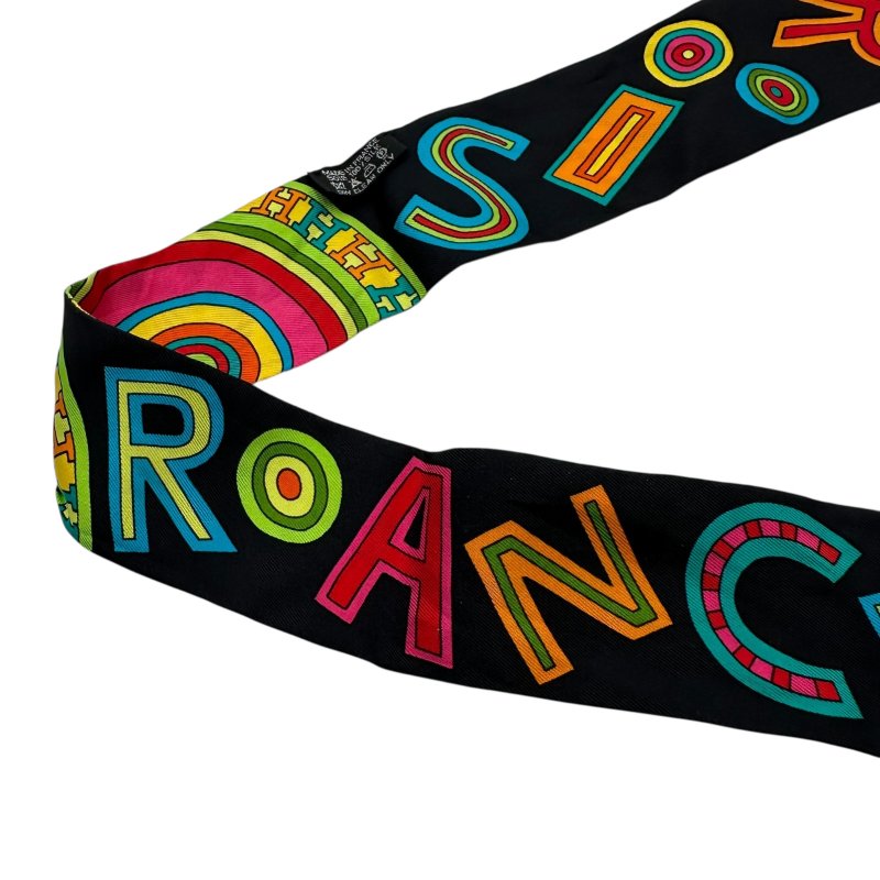 【美收精品】HERMES 彩色LOGO絲巾 C-85-3