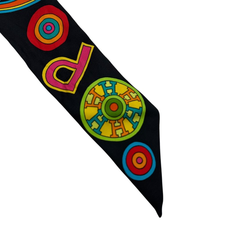 【美收精品】HERMES 彩色LOGO絲巾 C-85-6