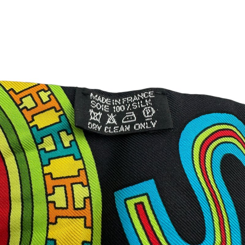 【美收精品】HERMES 彩色LOGO絲巾 C-85-7